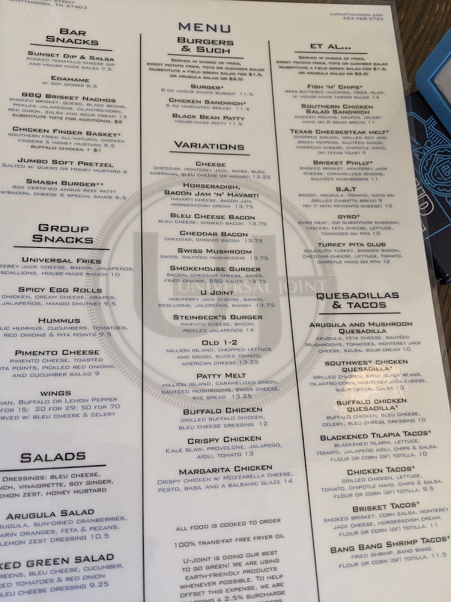 Menu Universal Joint Chattanooga-10