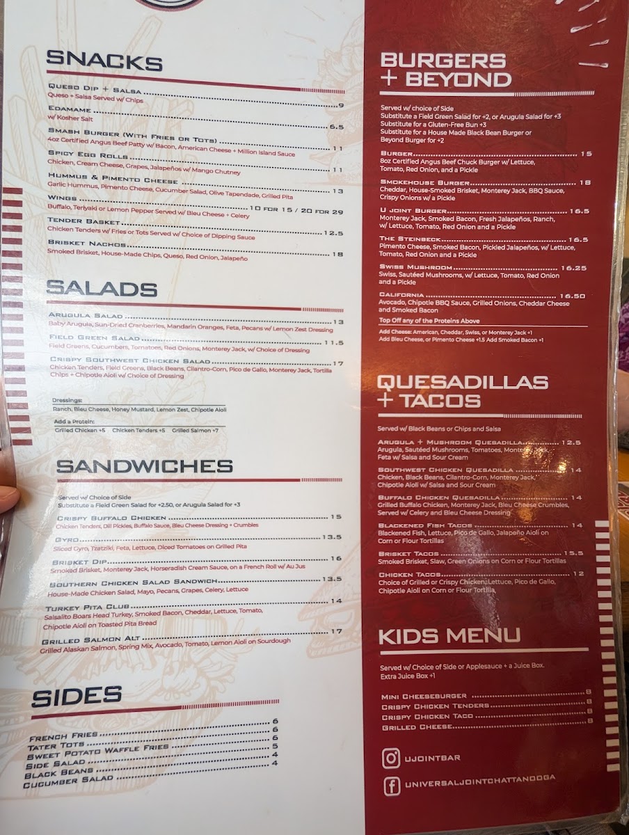 Menu Universal Joint Chattanooga-2