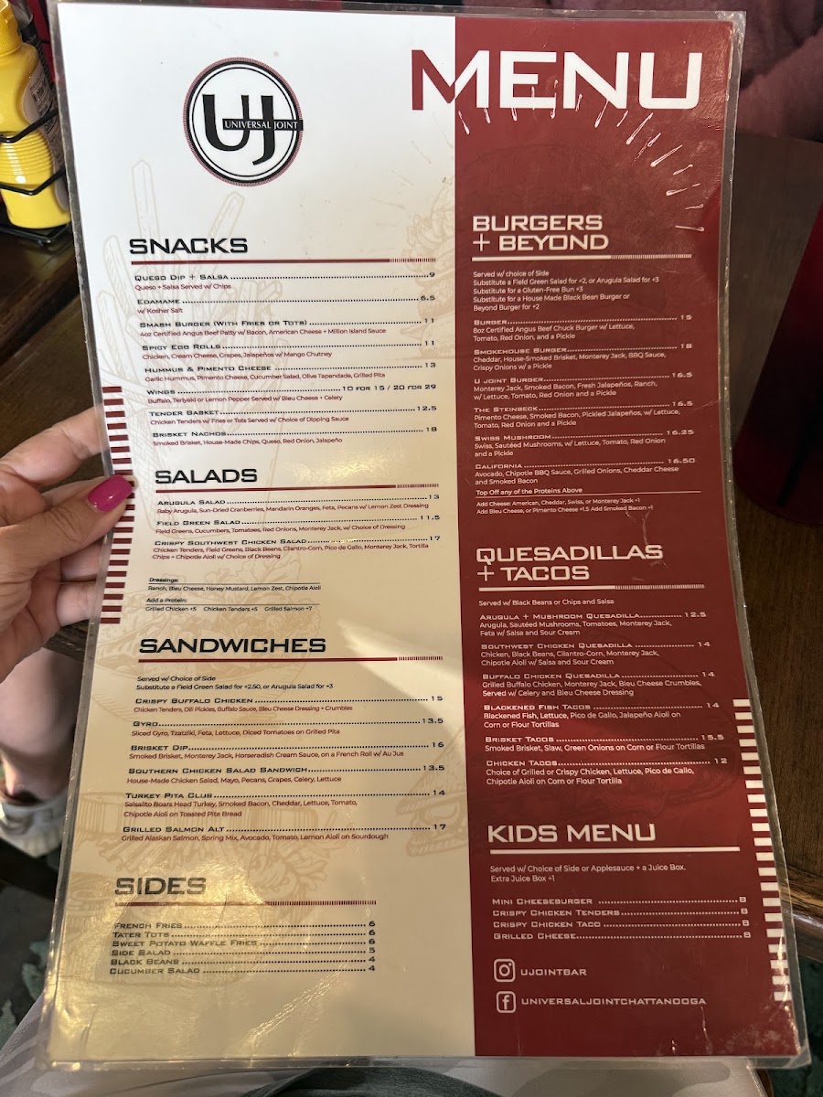 Menu Universal Joint Chattanooga-4