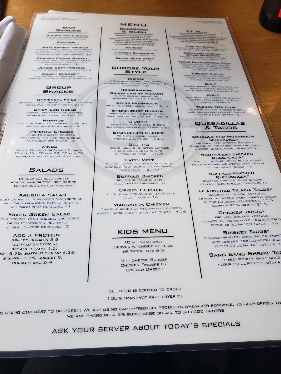 Menu Universal Joint Chattanooga-9